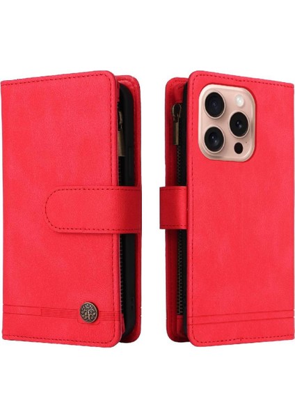 Iphone 16 Pro Vaka Uzun Kayış Cüzdan Kart Yuvaları Manyetik ile Uyumlu (Yurt Dışından)