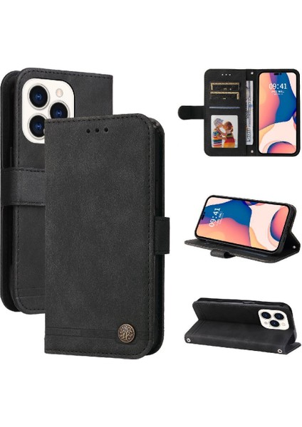 IPhone 14 Pro Max Vaka Cüzdan Kart Yuvası Sahipleri ile Uyumlu Darbeye Dayanıklı (Yurt Dışından)