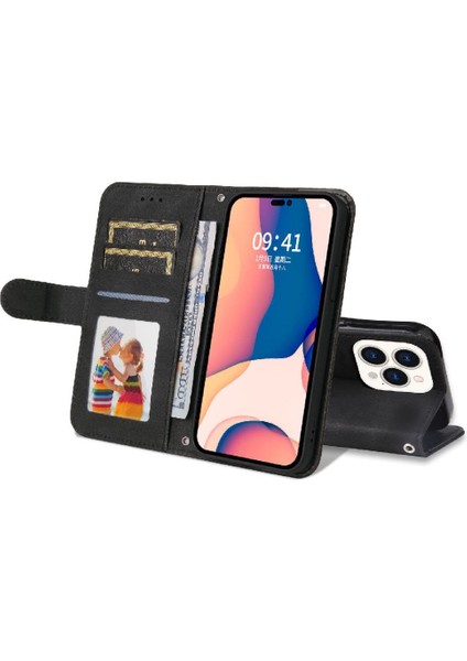 IPhone 14 Pro Max Vaka Cüzdan Kart Yuvası Sahipleri ile Uyumlu Darbeye Dayanıklı (Yurt Dışından)