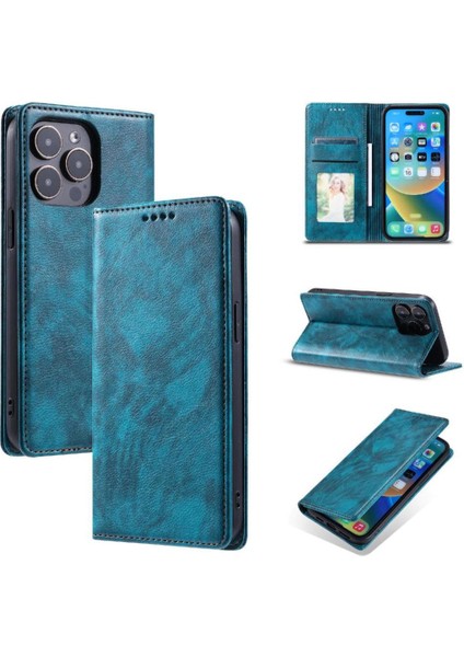 IPhone 15 Pro Max Kart Yuvaları Tutucu Pu Deri Ince Cüzdan Için Flip Case (Yurt Dışından)
