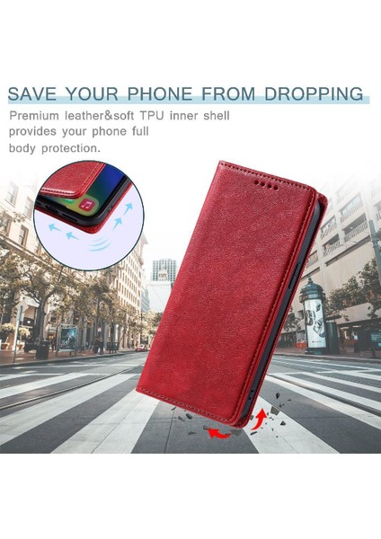 IPhone 15 Pro Max Kart Yuvaları Tutucu Pu Deri Ince Cüzdan Için Flip Case (Yurt Dışından)