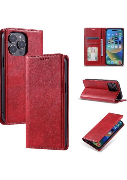 IPhone 15 Pro Max Kart Yuvaları Tutucu Pu Deri Ince Cüzdan Için Flip Case (Yurt Dışından)