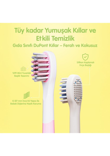 Nicefeel X500 Çocuklar Için Dakikada 39600 Titreşim,şarjlı Sonic Profesyonel Diş Fırçası