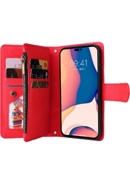 IPhone 14 Pro Max Uzun Kayış Kart Yuvaları Manyetik Kapatma ile Uyumlu (Yurt Dışından)