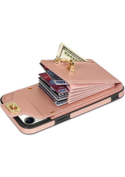 IPhone 12 Pro Fermuarlı Cep Kılıfı Güçlü Manyetik Kart ile Uyumlu (Yurt Dışından)
