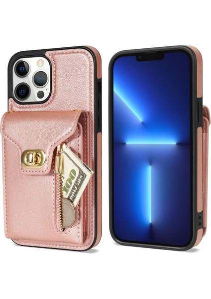 IPhone 12 Pro Fermuarlı Cep Kılıfı Güçlü Manyetik Kart ile Uyumlu (Yurt Dışından)