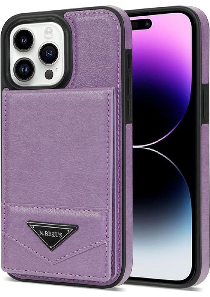IPhone 15 Pro Slim Case Pu Deri Koruyucu Kapak Rfıd ile Uyumlu (Yurt Dışından)