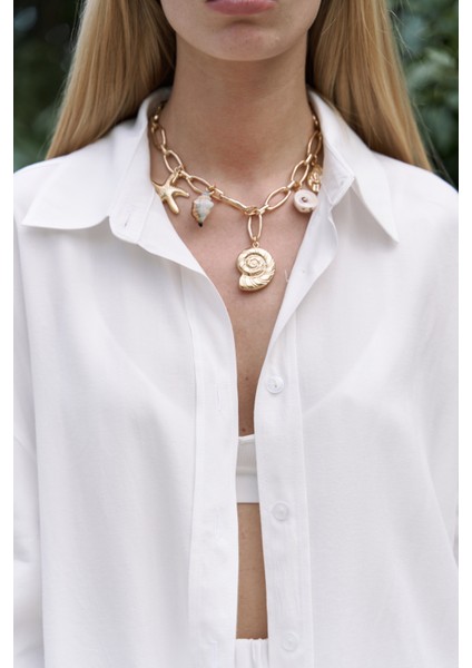 Nunzia Arka Detaylı Ekru Oversize Gömlek Pantolon Takım indirimleri