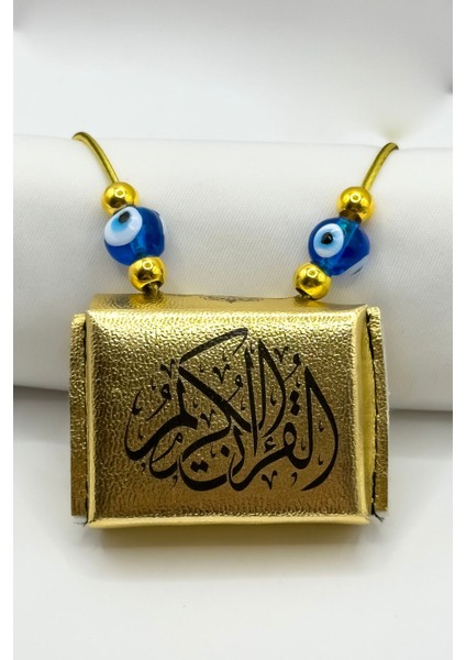 El Yapımı Cam Nazar Boncuklu Deri Çantalı Mini Kur'an-I Kerim Lastikli Araba Dikiz Ayna Süsü fiyatları