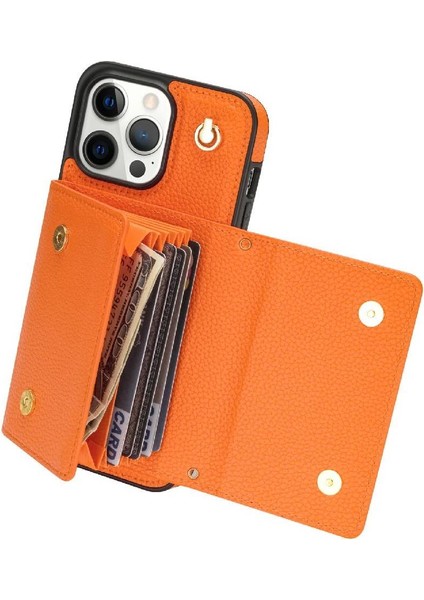 IPhone 16 Pro Max Akordeon Kart Durumda Koruyucu Kapak Pu ile Uyumlu (Yurt Dışından)