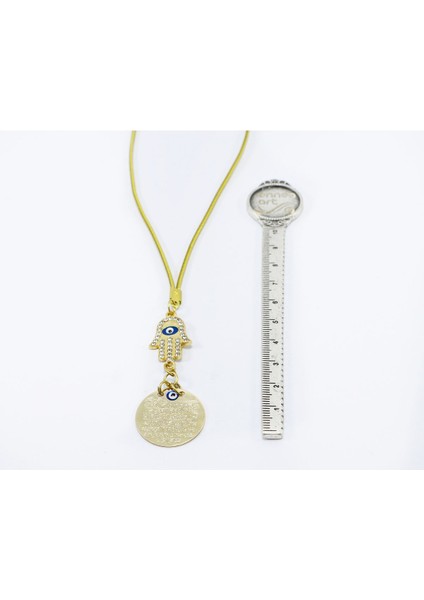 Hamse Eli Fatma Ana Eli Metal Ayetel Kürsi Altın Renkli Araba Dikiz Ayna Süsü, Yeni Araba Hediyesi indirimleri