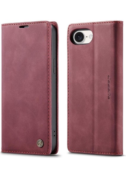 IPhone 16E Manyetik Kapatma Darbeye Dayanıklı Vintage Pu Deri Için Flip Case (Yurt Dışından)