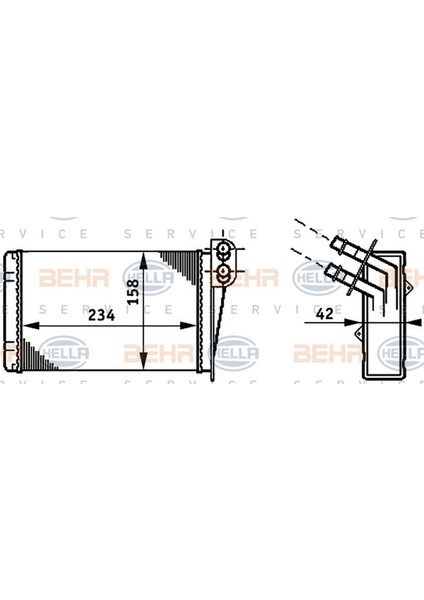 Kalorifer Radyatörü Clio Ii 00-Symbol Ii 08- (234X158X42) Gnzrz