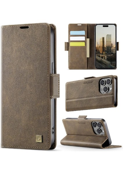 IPhone 13 Pro Max Flip Case Kart Tutucu Ince Clsssic Tarzı ile Uyumlu (Yurt Dışından)
