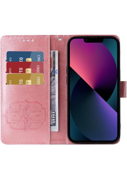 IPhone 16E Kart Yuvaları Flip Deri Çiçek Için Flip Case (Yurt Dışından)