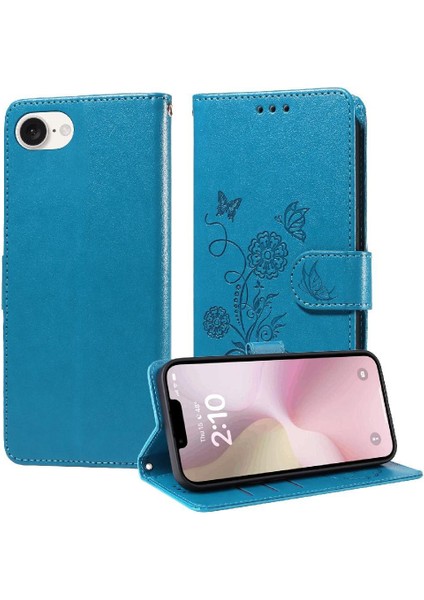 IPhone 16E Kart Yuvaları Flip Deri Çiçek Için Flip Case (Yurt Dışından)