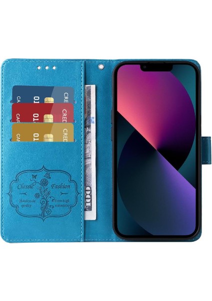 IPhone 16E Kart Yuvaları Flip Deri Çiçek Için Flip Case (Yurt Dışından)