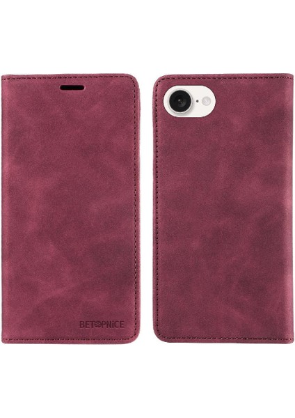 IPhone 16E Pu Deri Koruyucu Folyo Cüzdan Manyetik Için Kılıf (Yurt Dışından)
