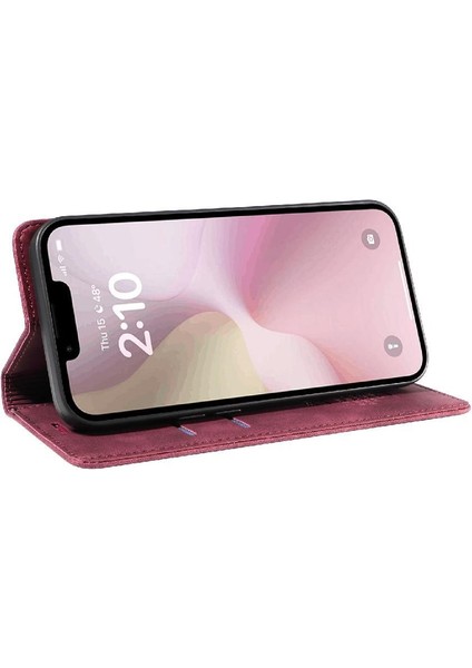 IPhone 16E Pu Deri Koruyucu Folyo Cüzdan Manyetik Için Kılıf (Yurt Dışından)