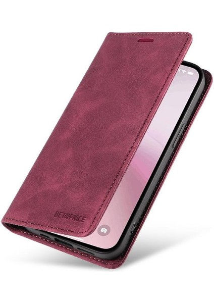IPhone 16E Pu Deri Koruyucu Folyo Cüzdan Manyetik Için Kılıf (Yurt Dışından)