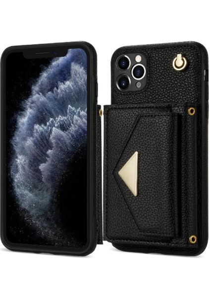 IPhone 11 Pro Max Akordeon Kart Durumda Pu Deri Kart Tutun ile Uyumlu (Yurt Dışından)