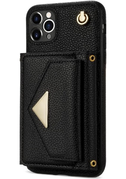 IPhone 11 Pro Max Akordeon Kart Durumda Pu Deri Kart Tutun ile Uyumlu (Yurt Dışından)