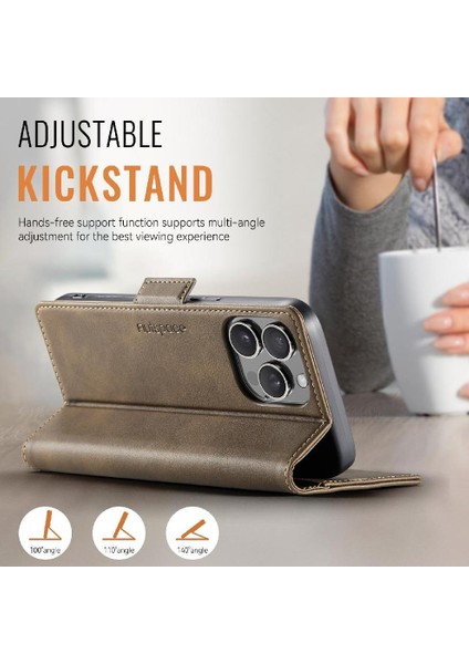IPhone 14 Pro Max Flip Case Kart Tutucu Ince Cüzdan Kılıf ile Uyumlu (Yurt Dışından)