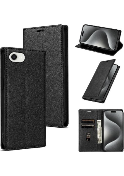 Iş Tarzı Durumda IPhone 16E Kart Tutucu Flip Case Için Darbeye (Yurt Dışından)