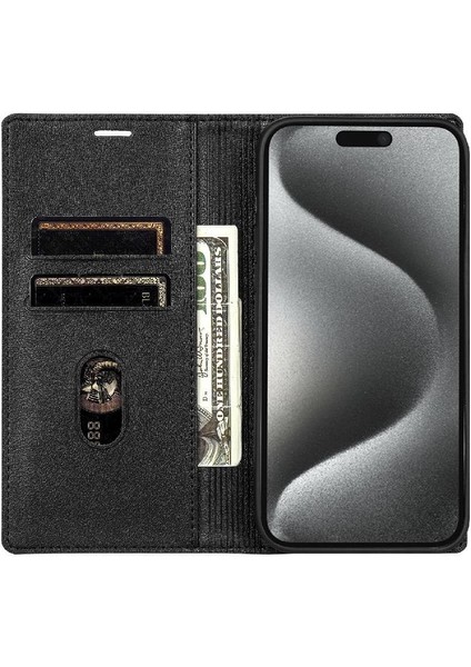 Iş Tarzı Durumda IPhone 16E Kart Tutucu Flip Case Için Darbeye (Yurt Dışından)