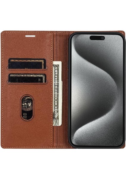 Iş Tarzı Durumda IPhone 16E Kart Tutucu Flip Case Için Darbeye (Yurt Dışından)