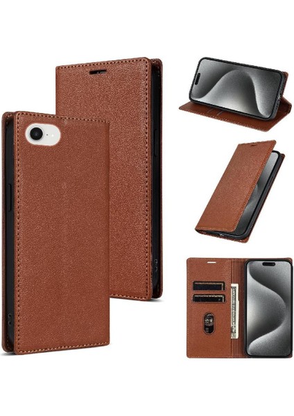 Iş Tarzı Durumda IPhone 16E Kart Tutucu Flip Case Için Darbeye (Yurt Dışından)