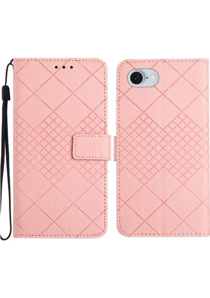 El Kayışı Kart Yuvası Standı Pu ile IPhone 16E Manyetik Kapak Için Flip Case (Yurt Dışından)