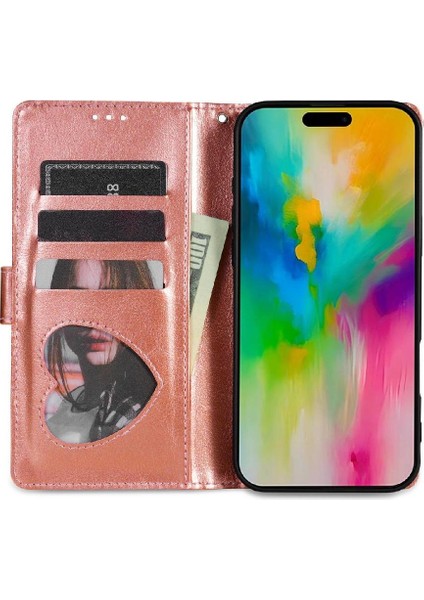 IPhone 16E Pu Deri Kart Tutucu Manyetik Kapatma Için Fermuarlı Cebi Durumda (Yurt Dışından)