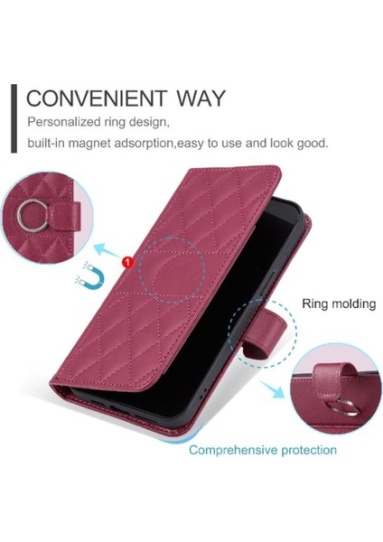 IPhone 12 Pro Manyetik Bilek Kayışı Kart Yuvaları Tutucu Pu Için Flip Case (Yurt Dışından)
