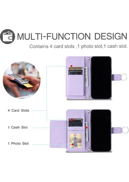 IPhone 13 Pro Max Manyetik Kart Yuvaları Tutucu Pu Deri Için Flip Case (Yurt Dışından)