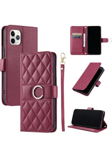 IPhone 11 Pro Max Manyetik Pu Deri Kart Yuvaları Tutucu Için Flip Case (Yurt Dışından)