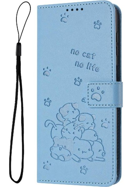 IPhone 16E Sevimli Kedi Deri Cüzdan Kart Tutucu Kickstand Pu Için Flip Case (Yurt Dışından)