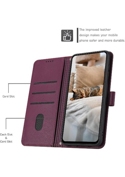 IPhone 16E Sevimli Kedi Deri Cüzdan Kart Tutucu Kickstand Pu Için Flip Case (Yurt Dışından)