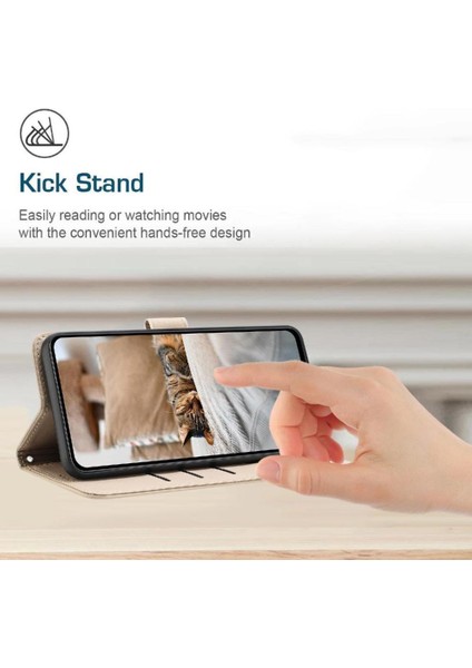 IPhone 16E Sevimli Kedi Deri Cüzdan Kart Tutucu Kickstand Pu Için Flip Case (Yurt Dışından)