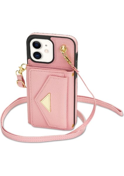 IPhone 12 Akordeon Kart Cüzdan Kılıf Crossbody Kayış Pu ile Uyumlu (Yurt Dışından)