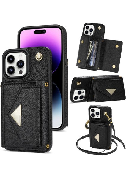 IPhone 14 Pro Max Akordeon Kart Cüzdan Kılıf Manyetik Kart ile Uyumlu (Yurt Dışından)