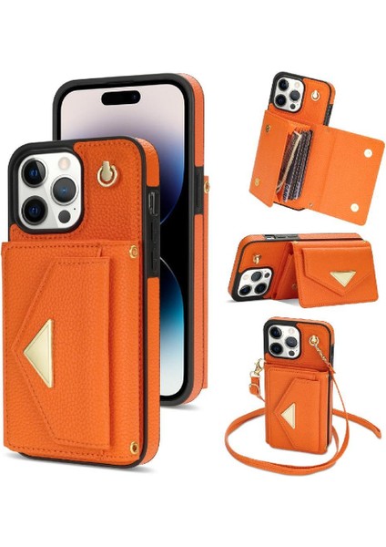IPhone 15 Pro Max Akordeon Kart Cüzdan Kılıf Pu Deri ile Uyumlu (Yurt Dışından)