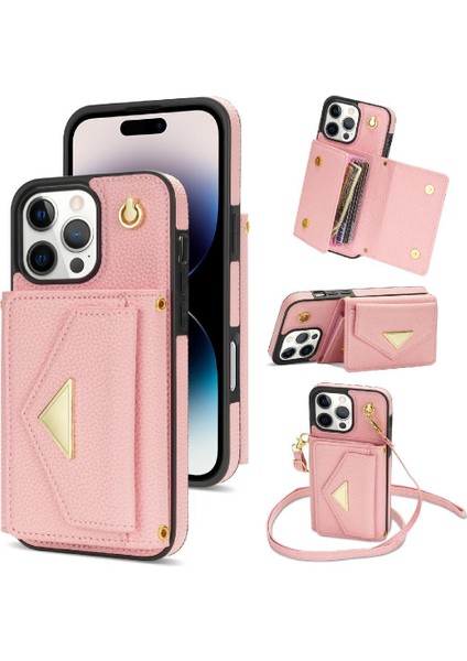IPhone 16 Pro Max Akordeon Kart Cüzdan Kılıf Manyetik Pu ile Uyumlu (Yurt Dışından)