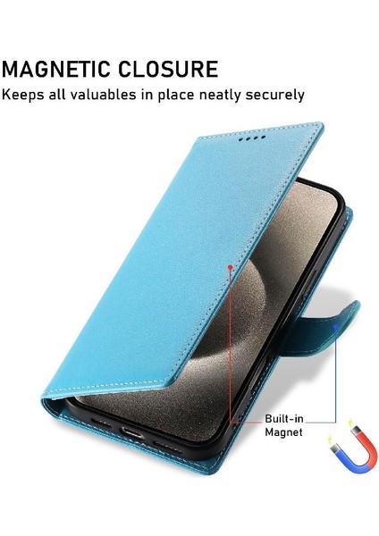 IPhone 15 Pro Kılıf Manyetik Kapatma ile Uyumlu Darbeye Dayanıklı Günlük Kullanım (Yurt Dışından)