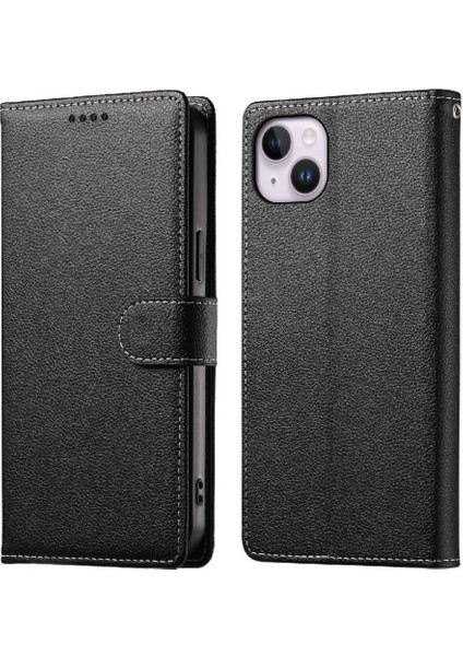 IPhone 14 Plus Vaka Günlük Kullanım Manyetik Kapatma Kart Yuvaları ile Uyumlu (Yurt Dışından)