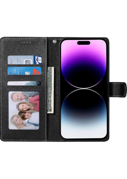 IPhone 14 Plus Vaka Günlük Kullanım Manyetik Kapatma Kart Yuvaları ile Uyumlu (Yurt Dışından)