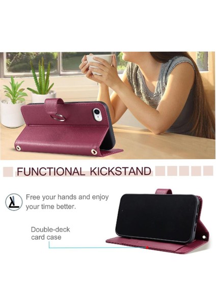 IPhone 6s Plus Kart Yuvaları Tutucu Manyetik Koruyucu Pu Için Flip Case (Yurt Dışından)