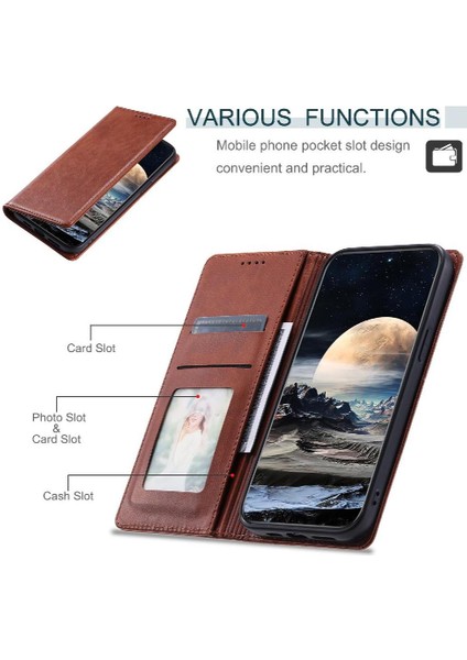IPhone Se3 Kart Yuvaları Tutucu Manyetik Ince Cüzdan Koruyucu Için Flip Case (Yurt Dışından)