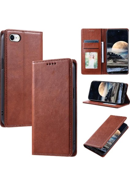 IPhone Se3 Kart Yuvaları Tutucu Manyetik Ince Cüzdan Koruyucu Için Flip Case (Yurt Dışından)