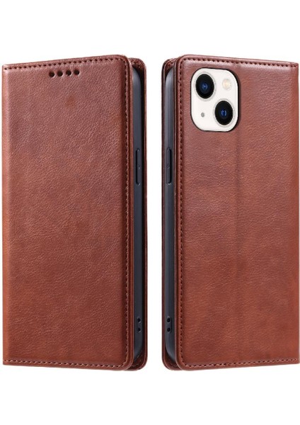 IPhone 13 Mini Pu Deri Ince Cüzdan Kart Yuvaları Tutucu Için Flip Case (Yurt Dışından)